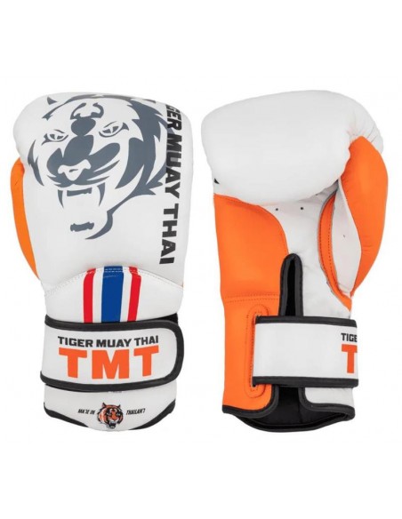 Guantes Thai Boxing Blanco/Naranja 10 OZ Bruiser