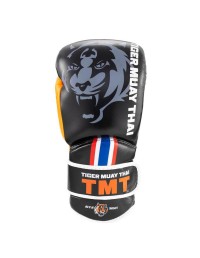 Guantes Thai  TMT  12 OZ Negro/naranja Bruiser 2