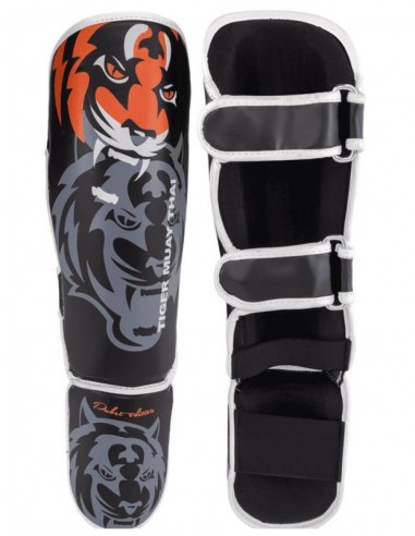Espinilleras TMT Kids negro/naranja M Bruiser