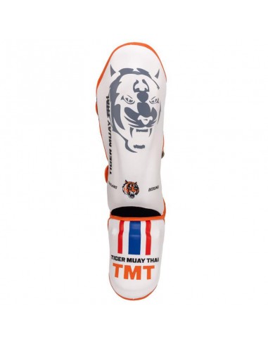 Espinilleras TMT Polipiel Blanc/naranja M Bruiser