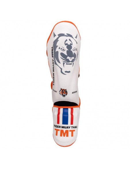 Espinilleras TMT Polipiel Blanc/naranja M Bruiser